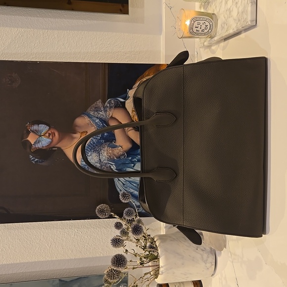 The Row Handbags - The Row Margaux 15 Grained Leather Dark Brown Authentic Rare Top Handle Tote VGC